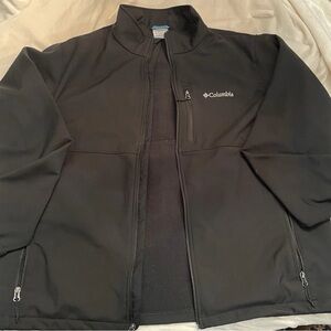 Columbia Mens Ascender Softshell Jacket Full Zip Black Lightweight Coat XL